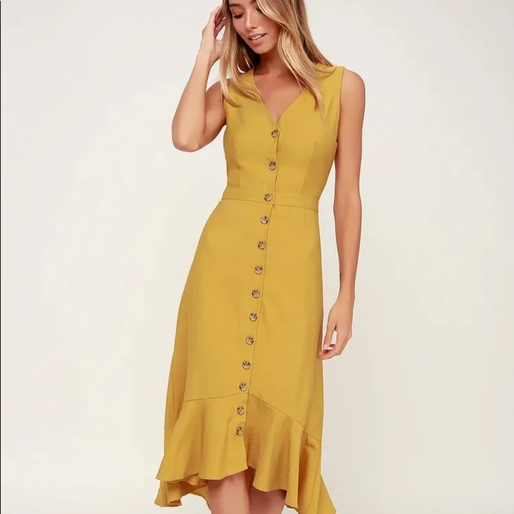 Lulus: When We First Met Button Front Midi Dress [Size: Small] - Picture 2 of 3